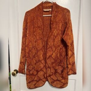 BRENDA FRENCH French Rags heavy weight rust Cardigan Jacket Size 3 (L)